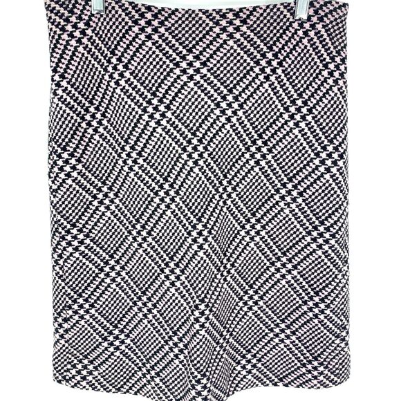Ann Taylor LOFT lavender & black houndstooth wool skirt, Size 8 - Picture 1 of 10